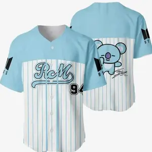 Full Print Bangtan Baseball Jersey Jersey, Vintage RM 94 Jersey Shirt for Men & Women, Baseball Jersey for Men and Women, Baseball Jersey Style