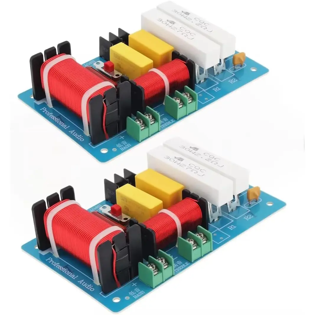 2pcs 2 Way Crossover for Speaker, 450W 4-8 Ohm 2 Way High-Low Frequency Divider for Speaker, HiFi Speaker Crossover