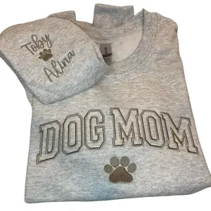 Dog Mom Custom Embroidery Sweatshirt - Unisex Hoodie, Custom Embroidered Design, Comfortable Fit, Gift-Ready Accessory