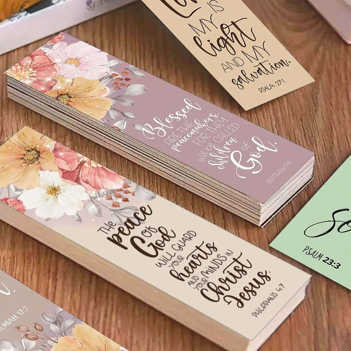 30pcs Inspirational Bible Verse Bookmarks with Floral Design, Front Page Markers for Book Lovers and Readers, Church Supplies, Book Accessories - Perfect Christian Gift for Men & Women