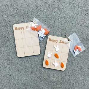 Easter Tic Tac Toe Basket Stuffer Game | Wooden Easter Activity for Kids