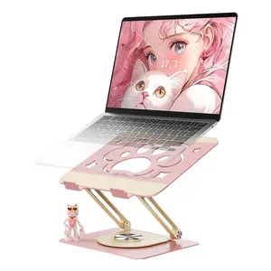 Pink Cat Paw 360° Rotating Laptop Stand Multi-Angle Rotating Stand Hands-Free Must-Have for Lazy People Multi-Angle Rotating Stand Hands-Free Must-Have for Lazy People