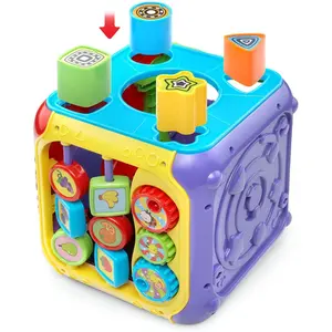 An Red Sort and Discover Activity Cube (Frustration-Free Packaging) - 9-36 Months, 5 Sides of Fun with 75+ Songs/Phrases, Teaches Colors/Numbers, Boosts Fine Motor Skills & Hand-Eye Coordination