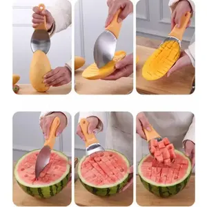 Multifunctional Fruits Peeling Spoon Mango Meat Separator Cutter  Kitchen Gadgets Fruits Watermelon Cutting Digging Gadgets