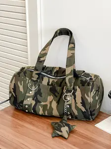 Personalized trendy casual texture large capacity pillow armpit shoulder bag, camouflage niche fashion y2k hot girl leopard print messenger bag, Casual Crossbody Bag, versatile large capacity suitable for parties, street shooting, etc.