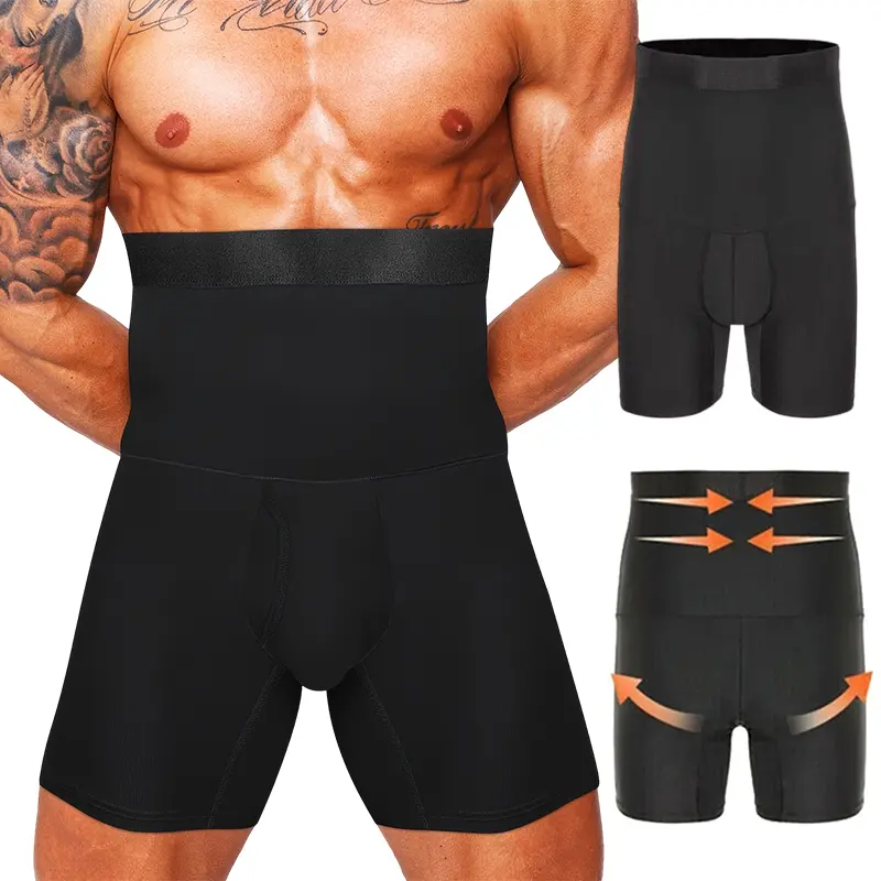 Men's Tummy Control Shorts, High-Waist Seamless Shapewear Boxer Briefs with Anti-Curling for a Fitted, Stylish Look, Menswear