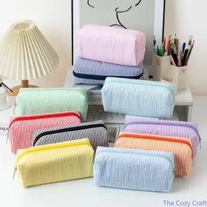 Bubble Mesh Pencil Case for Students, Large Capacity Embroidered Striped Stationery Organizer Pouch, Travel & Desk Storage, Lightweight, Durable, Multifunctional, Home, Office Use