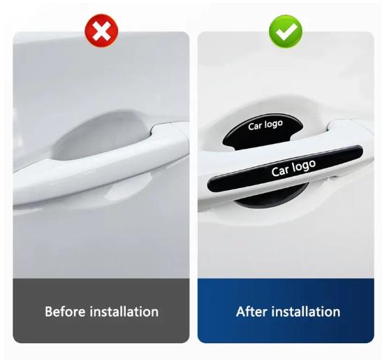 8-piece set for Chevrolet car door handle bowls—bumper protection stickers, scratch-resistant; automotive accessories/decals; universal vehicle/truck door handle bowl protective stickers; bumper and scratch protection strip decals/stickers.