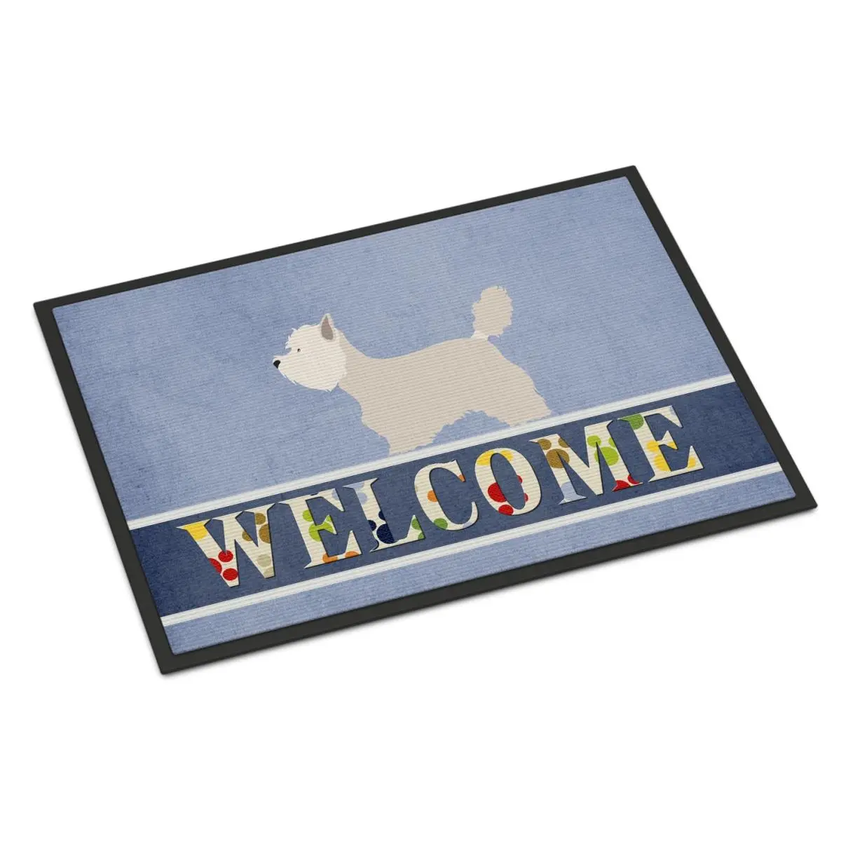 Westie Welcome Anti-Skid Fade-Resistant Rug with Black Binding Tape - Indoor/Outdoor Use - 24 x 36 in.