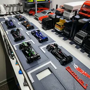 Hot Wheels Starting Grid 2025 F1 Display Modular Set - 4-Piece 8-Car Customizable Collection for Mainline Car Releases United States Edition Diecast Collectible Alloy Racingcar Modelcar