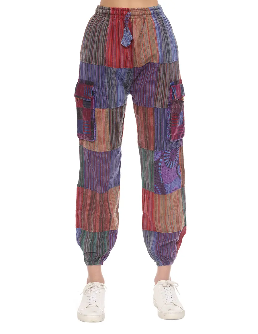 Caravan Closet Cotton Stonewashed Patches Unisex Joggers