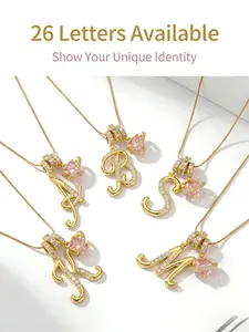 Artistic Personalized Name Letter Necklace, Adjustable Size, Allergy-Free, Perfect Valentine's Day Gift for Women and Girls