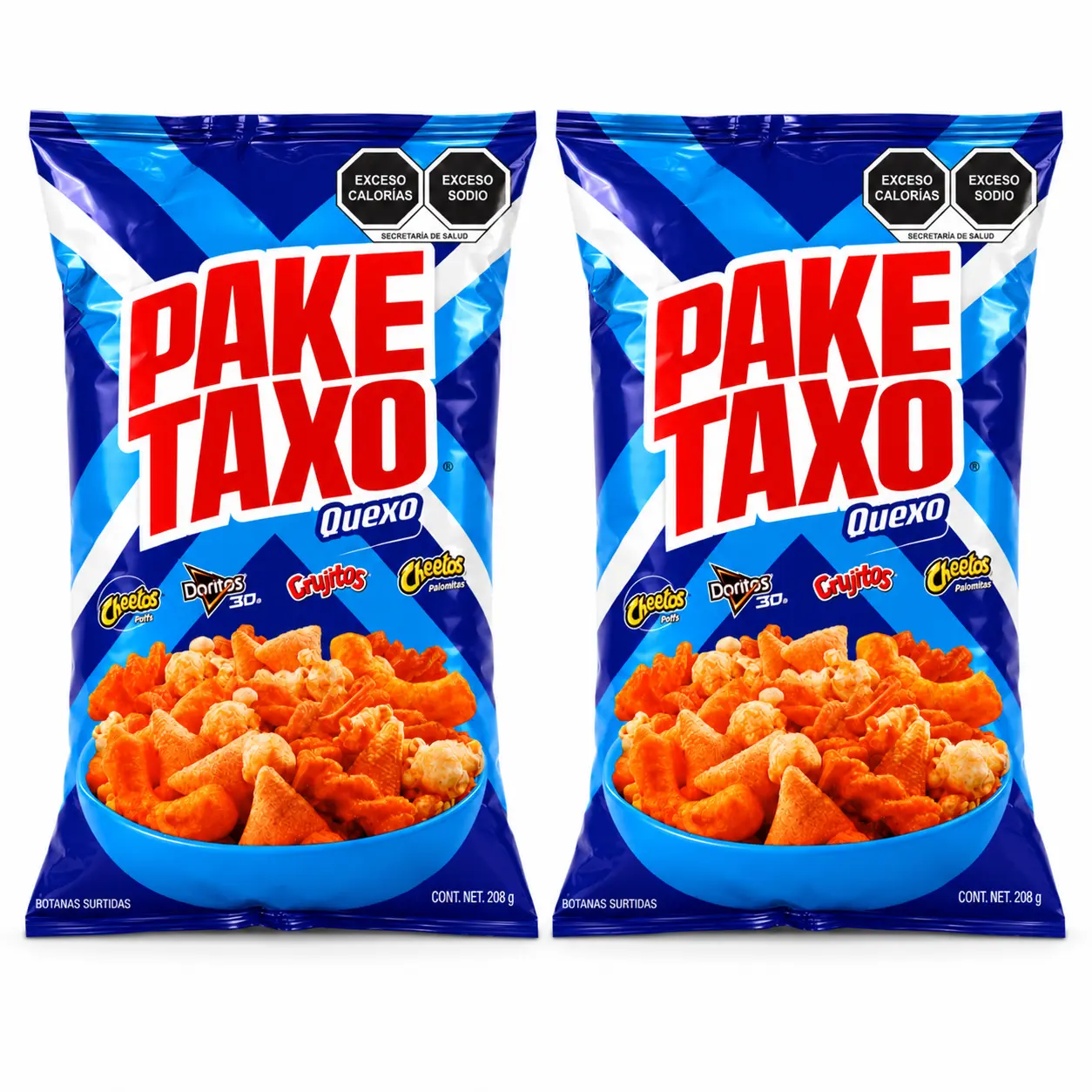 Paketaxo Quexo Cheese Flavor Snack Mix, 2 Bags, 208 g Each