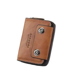 Premium Vintage Handcrafted Oil-Waxed Leather Men's Compact Accordion Wallet - Portable Large Capacity| 15 Card Slots and Two Coin Pockets| Dual Snap Closure, Foldable Design| Multifunctional Luxury Card Holder for Bank Cards/Driver's License/ID/Change