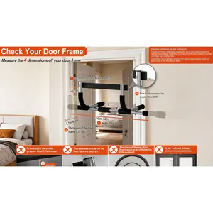 Angled Doorway Pull-Up Bar,Pull Up Bar for Doorway| Thickened Steel Max Limit 440 lbs Upper Body Fitness Workout Bar| Multi-Grip Strength for Doorway| Indoor Chin-Up Bar Fitness Trainer for Home Gym Portable