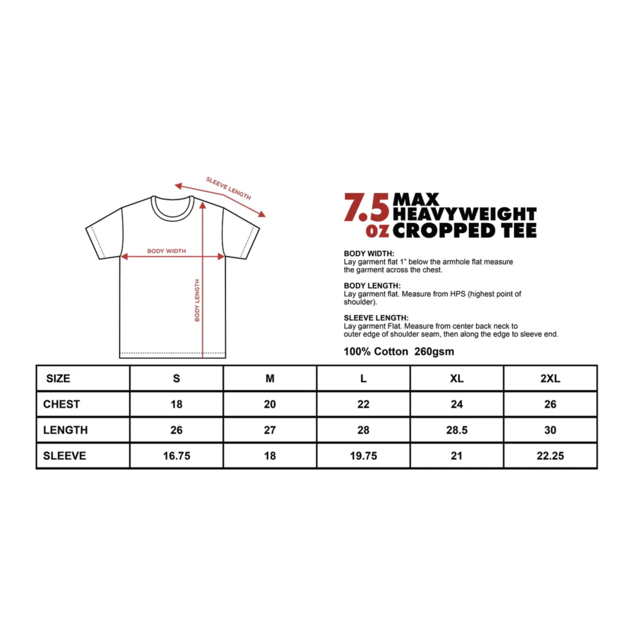 7.5oz Max Heavyweight Cropped Tee - 3-Pack Sleeves Oversized