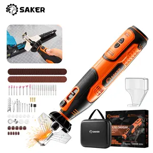 Saker Electric Chainsaw Sharpener Kit with 12 File Bits & 126 Accessories, 5-Speed Cordless Rotary Tool for Precision Sharpening, Portable for Lawn and Garden Maintenance