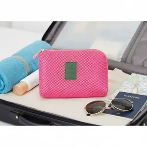 Portable Digital Organizer Bag - Dual Sizes, Lightweight Anti-Tear Fabric, Zipper Closure, Headphone Storage, USB Slots, Grid Compartments, Scratch-Resistant - Perfect for Tech Accessories on the Go