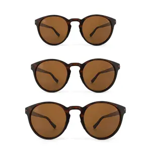 Honey Butterscotch S-M-L Sunglasses - Matte Tortoise Frames & Dark Brown Amber Polarized Lenses - Unisex Classic Round Design - Small to XL Sizes