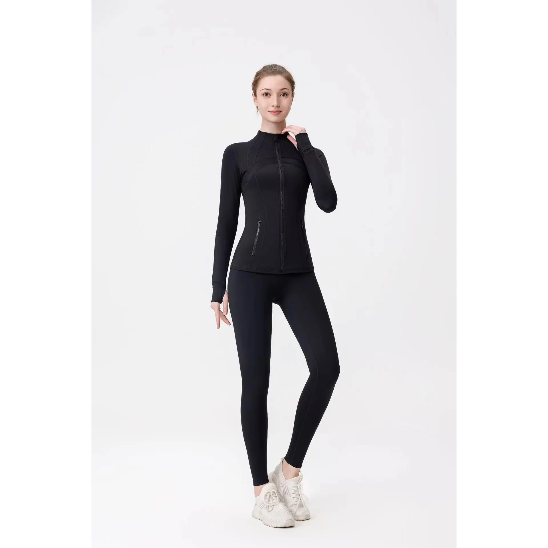 Black yoga pants+jacket with original la