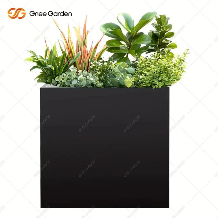 114 L Wholesale Black Galvanized Steel Planter Outdoor Flower Box Eco-Friendly Home & Garden Centers Bulk Supply