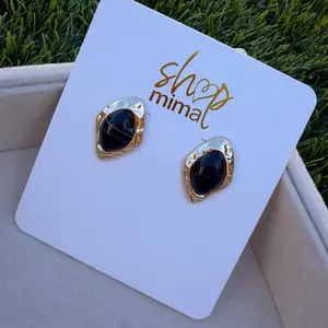 Stud Black Luxury Statement Earrings - Elegant Design