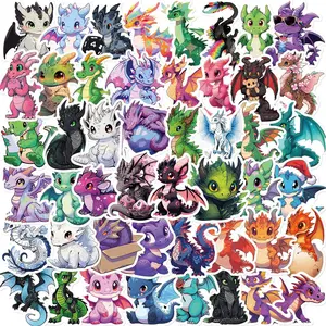 Decorative stickers Cartoon Dragon Pattern DIY Sticker, Multipurpose Waterproof Self Adhesive Decor Paper, Car Stickers for Car Decor, Decor Sticker for Gift Greeting Card Water Bottle Laptop Phone