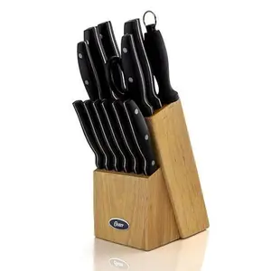 Oster Granger 14-Piece Stainless Steel Cutlery Set and Wooden Block