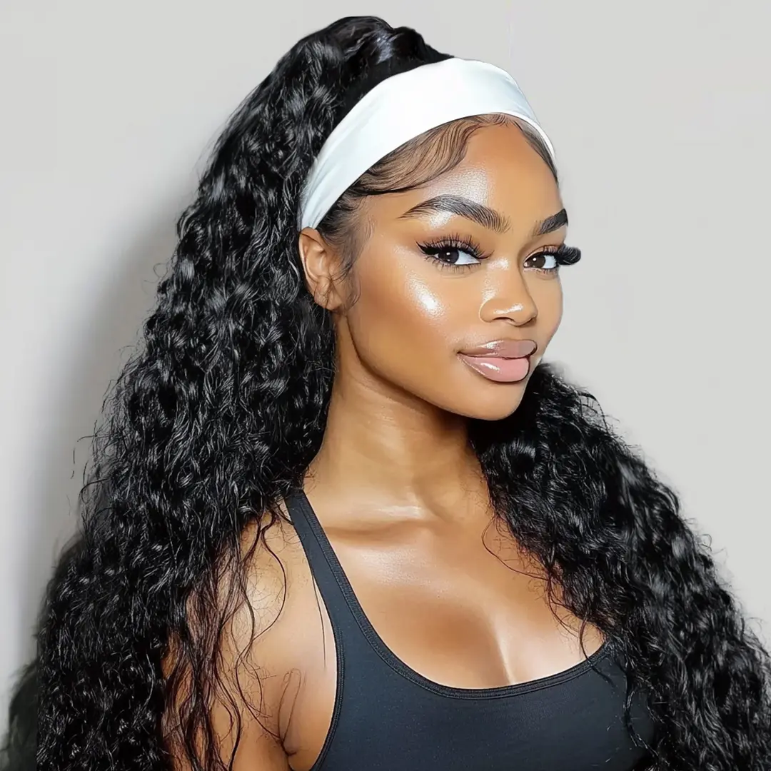 【UPGRADED】Nadula Water Wave Wigs With Headband 100% Virgin Hair Long Headband Wig Fashion Summervibes TikTokShopStockUp