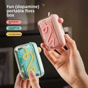 Automatic Floss Dispenser Box, Portable Lightweight Mini Interdental Flosser, Ultra-Fine Toothpick Line Storage Case, Home Use Daily Oral Care Tool