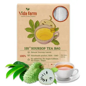 Soursop Tea Bags, 100% Natural Pure Soursop Leaves Herbal Tea Bag, Soursop Leaves Dried, Pleasant Natural Taste, Caffeine Free, Sugar Free Beverage Flavor