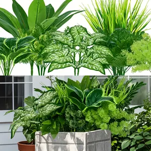 UV Resistant Outdoor Artificial Boxwood Greenery Stems, Faux Plastic Mixed Fake Leaves Bundles, Faux Plants Indoor, Window Box Porch Hanging Garden Indoor Home Wedding Farmhouse Decor, Spring Christmas Thanksgiving Holiday Decor Gifts
