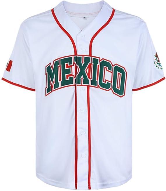 Men's Mexico Baseball Jersey, Eagle Mexico Baseball Button Down Jersey Shirts, Mexican Flag Baseball Jerseys Sports Shirt