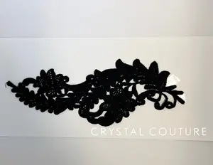 Black Embroidered Ornate Applique