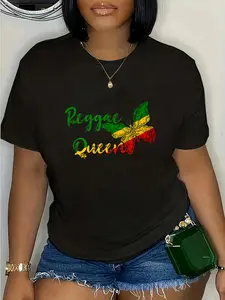 100% Cotton Reggae Queen Butterfly Rasta Reggae Rastafari Roots T-Shirt