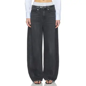 Alexander Wang Prestyle Blow Up Jeans With Leather Belt And Boxer in Grey Aged