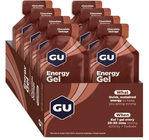 GU Energy Original Sports Nutrition Energy Gel, 8-Count, Chocolate Outrage