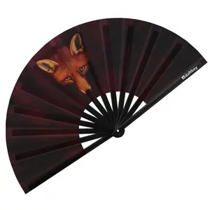 Renard the Fox by Philip Reinagle Rave Bamboo Folding Hand Fan / Clack Fan - Large