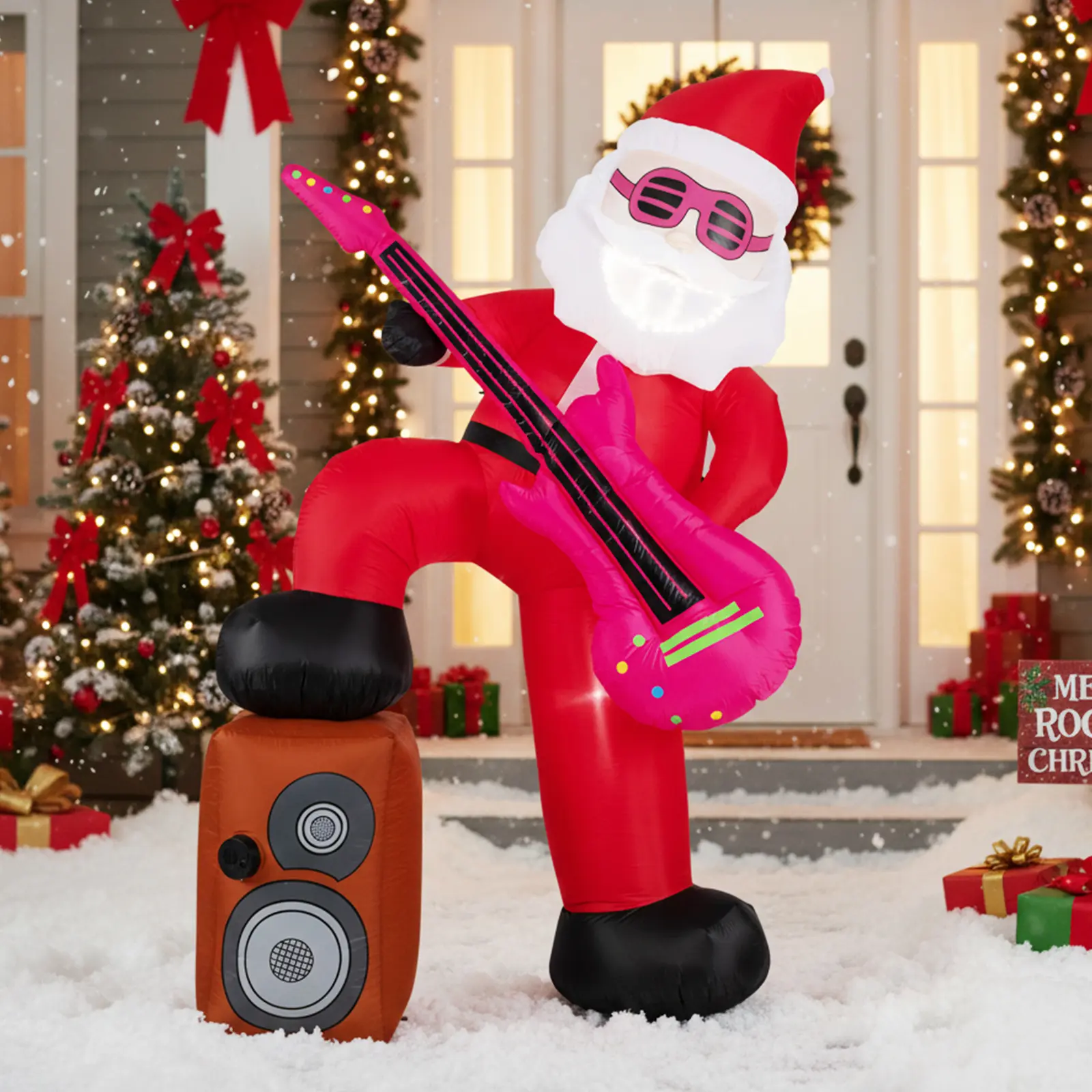 8.4FT Rocking Santa w/Music & Sound-synced LED