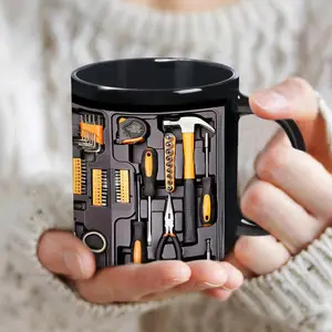 [Sale Up To 50%] Mechanic Toolbox Set Pattern Coffee Mug, 1 Count 11oz Creative Coffee Mug, Ceramic Water Cup, Gift Ideas for Birthday, Party, Holiday, Valentine's Day Gift 1