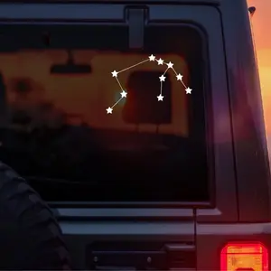 Aquarius Constellation Vinyl Car Decal, Aquarius Zodiac Star Sign Sticker, Minimal Celestial Astrology Design for Cars, Laptops & Windows, Perfect Gift for Aquarius Season, Air Signs & Astrology Lovers