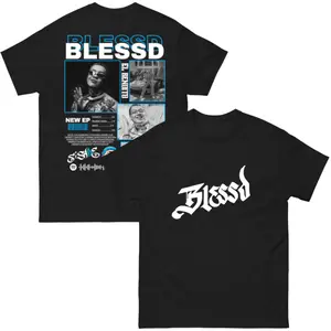 Blessd El Bendito Tour 2026 Album Graphic T-Shirt, Latin Trap Y2K Hip Hop Streetwear Style Tee, Unisex Rap Fan Outfit for Men Women, Oversized Vintage Cotton Shirt Casual Summer Fashion