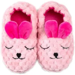 KF5-SK044  Baby Girl's Premium Soft Plush Slippers Cartoon Warm Winter House Shoes