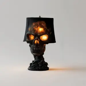 Lava Stone Light Handcrafted Skull Lamp For Indoor/Outdoor Use Halloween Lava Lamp Perfect For Creating Spooky Atmosphere In Garden Home & Halloween Parties