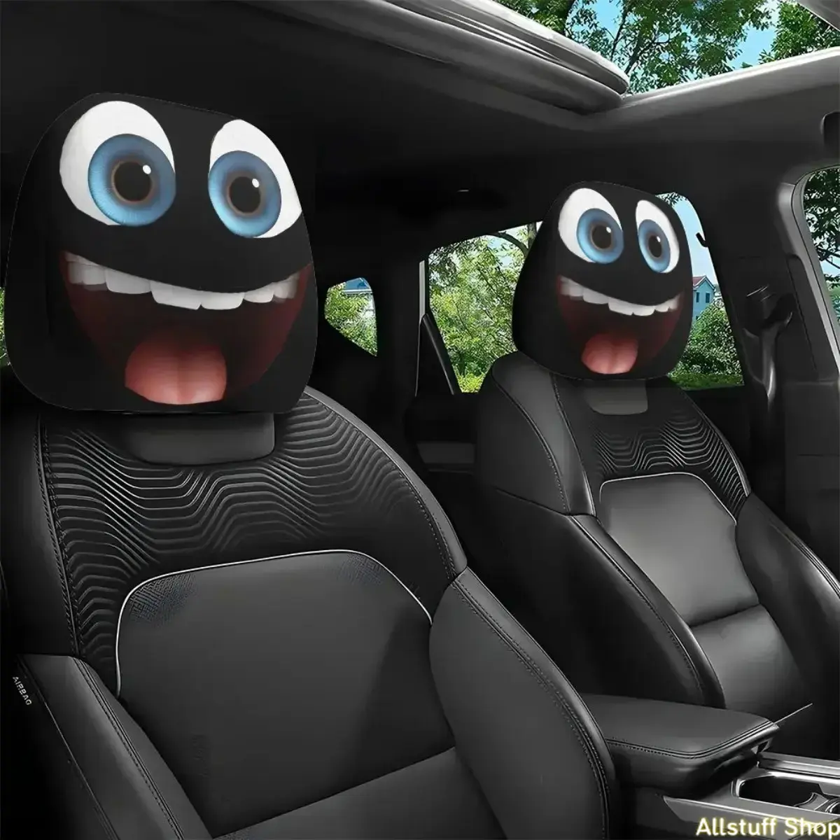 2-pack cartoon car headrest covers, easy to install,relieve driving fatigue,personalized car decoration,car interior, car interior accessories, ideal gift for car lovers, Aesthetic Car Accessory, Automotive Decorative Accessories, Car Accessories Interior