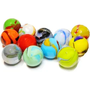 Set of 12 Glass Shooter Marbles - Size: 7/8-inch (22mm) - Marble Games for Kids and Adults - Fun Colored Marbles for Games, Decorations, Centerpieces - Bulk Marbles