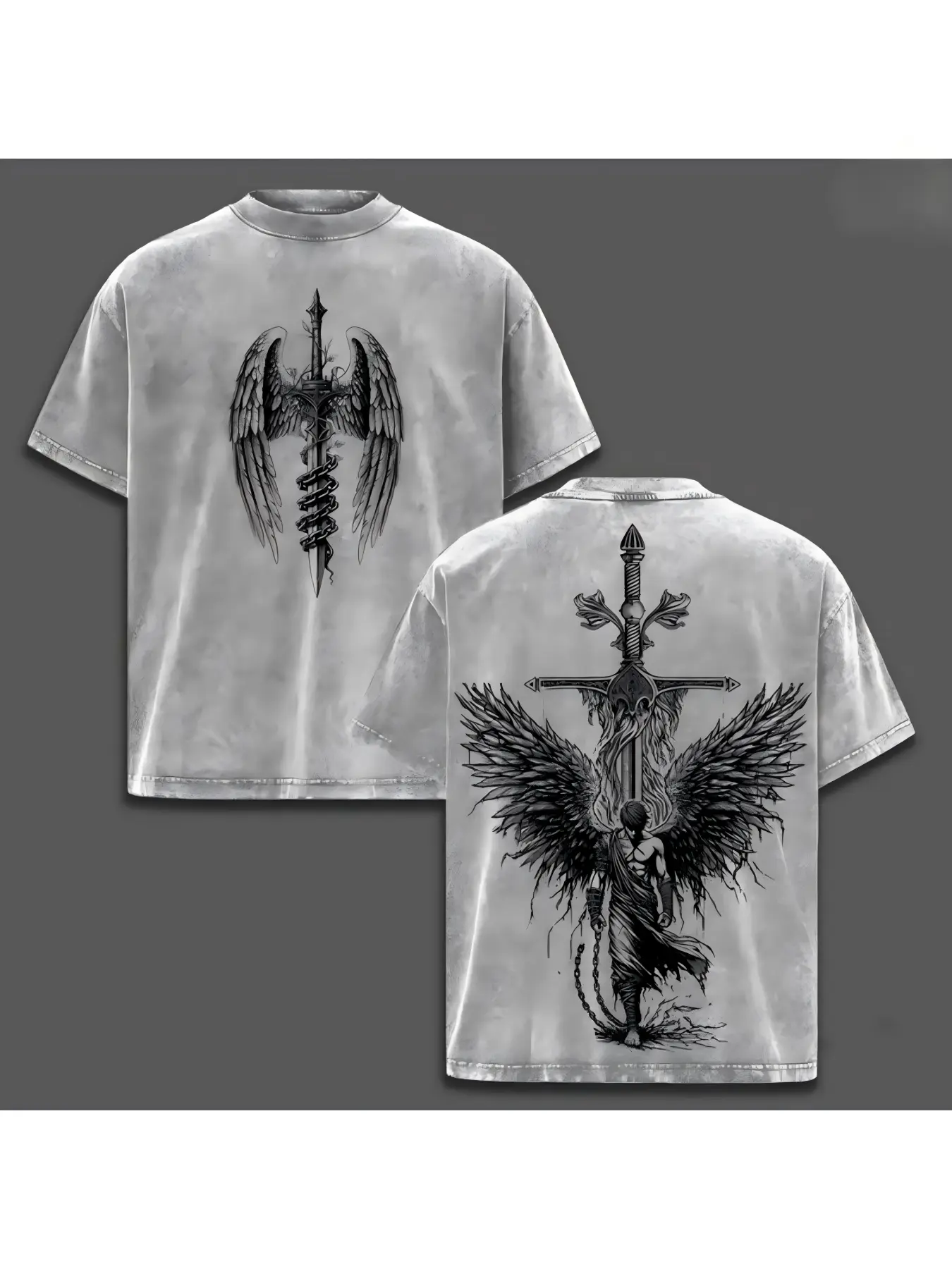 valentine shirts Men's washed street brand urban style T-shirt casual daily wear and fashion expression, front and back printing, retro heavy T-shirt, perfect gift, loose, comfortable and breathable Crewneck Tshirt