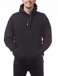 Pro Club Men's Heavyweight French Terry Hooded Pullover Sweatshirt Black Long Sleeve Casual Loose Fit Comfy