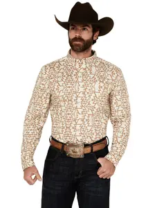 Rank 45 Men's 45&Reg; Men'S Trinidad Southwestern Print Long Sleeve - Rmfa24w16-Iv