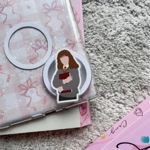 Magic School Girl Phone Grip Holder - Aesthetic Wizarding World Accessory - Bookish Witch Phone Stand - Smart Student Tech Decor - Gift for Fantasy Readers - Unique Dark Academia Phone Decoration